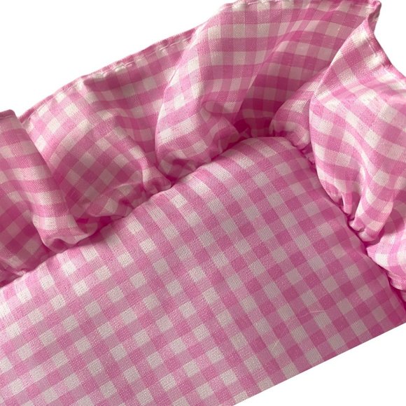 BABY BASSINET PINK GINGHAM SHEET SET (NEW) - Picture 2 of 7